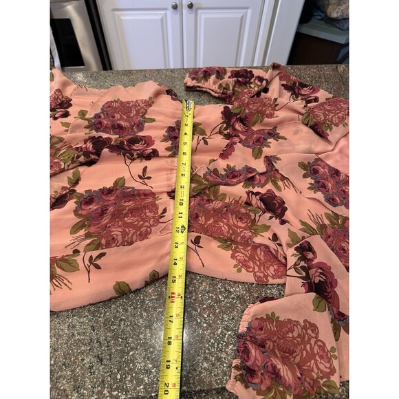 Betsey Johnson Women’s Rose Print Ruffle Cap Sleeve Wrap Midi Dress size8 - Picture 13 of 16